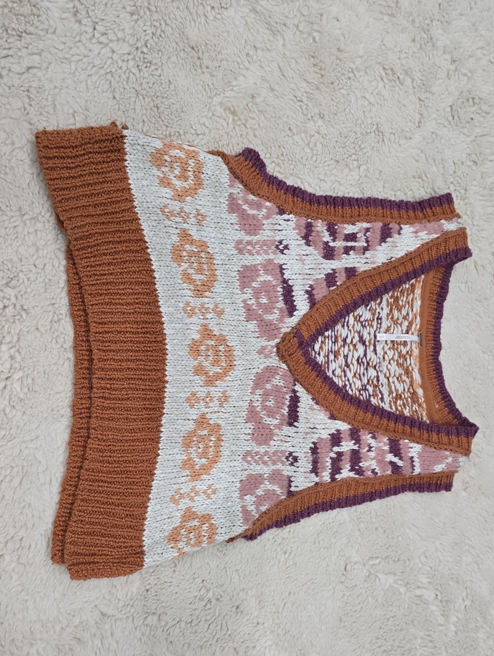 Multi-Color Floral Knit Sweater Vest - Women